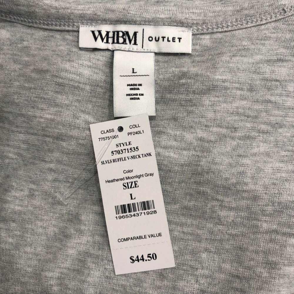 WHBM Outlet Sleeveless Ruffle V Neck Tank Top - Picture 10 of 12